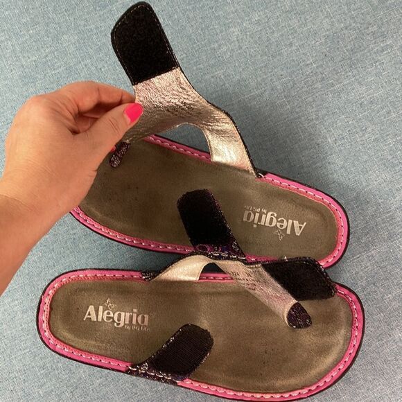 Alegria Vanessa Spiro Purple Geometric Shapes Leather Sandals size 8 - Picture 10 of 10
